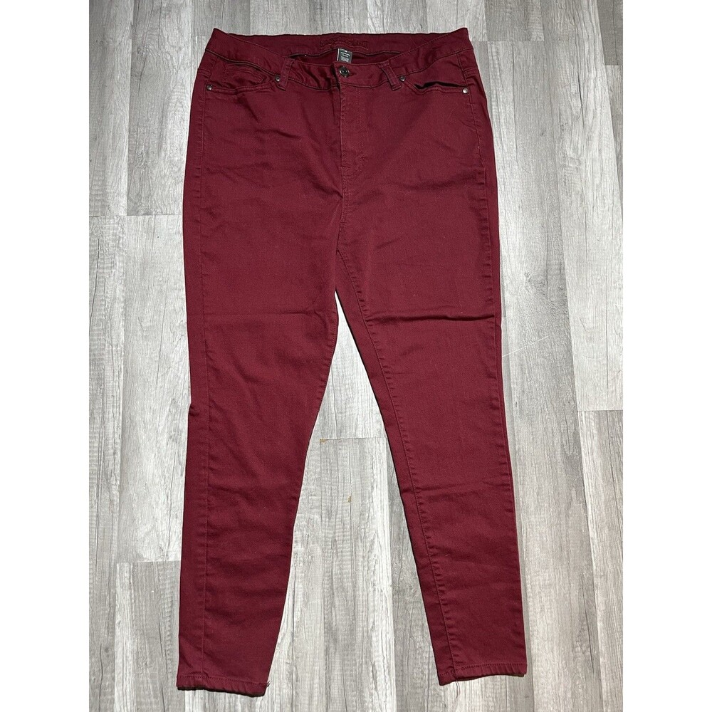 Massini Jeans Womens Size 18 Burgundy Denim Dress Cotton Stretch Jeans